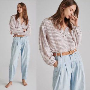 Anthropologie Pilcro Brianna Ruffle Blouse
